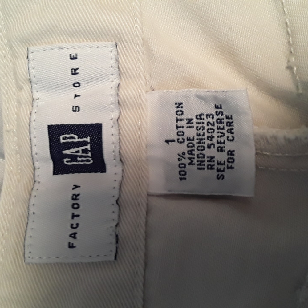 Vtg GAP factory Cargo Chinos/khakis, cream, size 1 - Picture 5 of 8